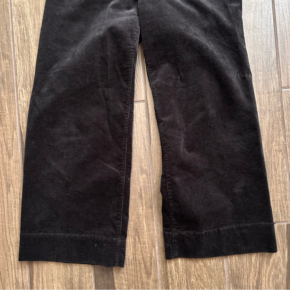 Anthropologie Maeve Colette Cropped Wide Leg Corduroy Pants Black Sz 24P PETITE - Picture 5 of 9